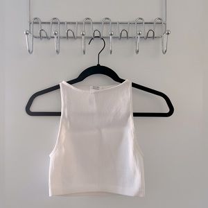 Cotton On White Benni High Neck Seamless Top, Size XS/S